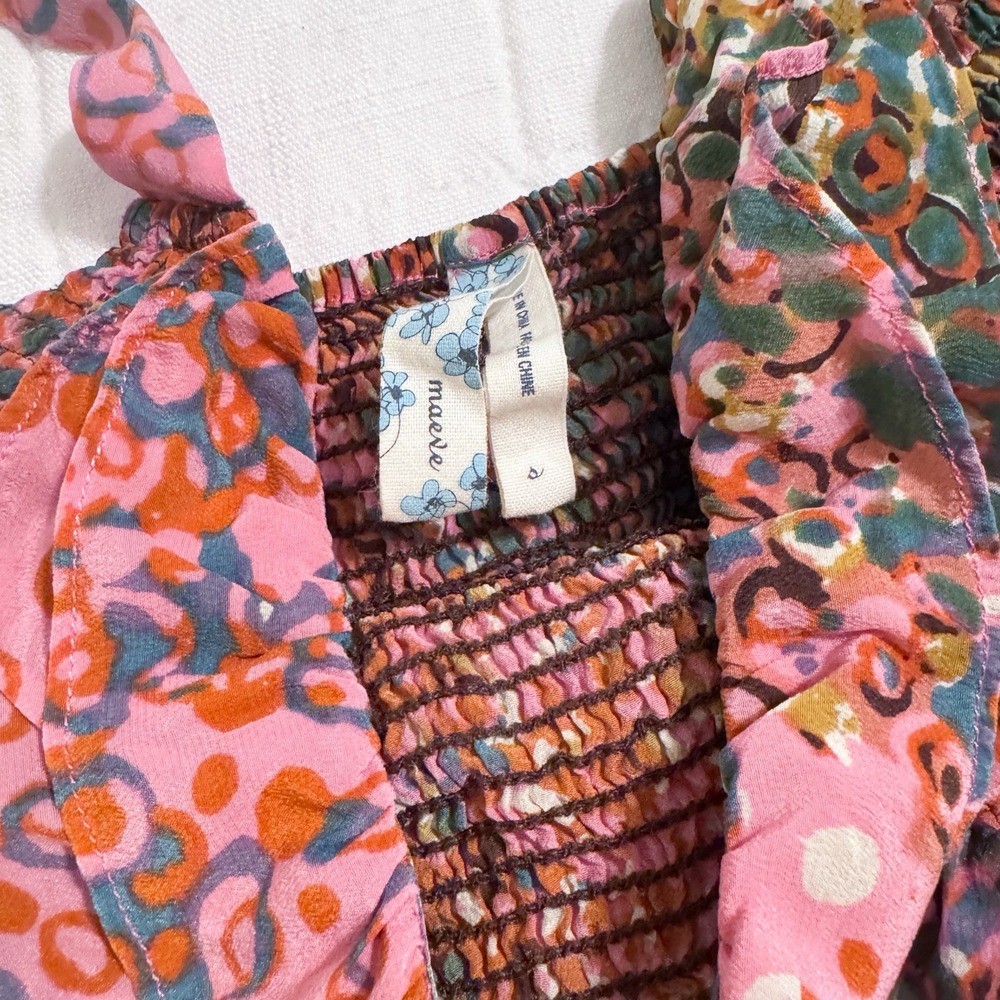 Anthropologie Maeve Dress Size SMALL Confetti Whirl Silk Dress Colorful - Picture 6 of 13